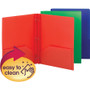 Smead Letter Fastener Folder - 8 1/2" x 11" - 180 Sheets Capacity - 2 x Double Tang Fastener(s) - 2 Internal Pocket(s) - Red, Green, Blue Product Image 