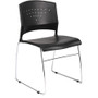 Boss Black Stack Chair With Chrome Frame 2 Pcs Pack Product Image 