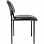 Lorell Reception Guest Chair - Vinyl Back Material - Tubular Steel Frame Material - Four-legged Base - Black Product Image 
