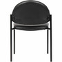 Lorell Reception Guest Chair - Vinyl Back Material - Tubular Steel Frame Material - Four-legged Base - Black Product Image 