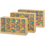 Jonti-Craft Rainbow Accents 25 Cubbie-trays Mobile Storage Unit - 35.50" Height x 48" Width x 15" Depth - Durable - Baltic - JNT04260JC Product Image 