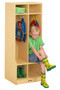 Jonti-Craft Rainbow Accents 2 Section Sitting Step Coat Locker - 2 Compartment(s) - 50.50" Height x 20" Width x 17.50" Depth - Double Hook, Durable, Laminated, Rounded Corner - JNT4682JC Product Image 