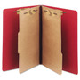 AbilityOne 7530015567917 SKILCRAFT Pressboard Top Tab Classification Folder, 2 Dividers, 6 Fasteners, Letter Size, Dark Red, 10/Box (NSN5567917) View Product Image