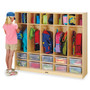 Jonti-Craft Rainbow Accents Large Locker Organizer without Tubs - 4 Tier(s) - 50.50" Height x 60" Width x 15" Depth - Double Hook, Rounded Corner, Durable, Stain Resistant, Yellowing Resistant - JNT26859JC Product Image 