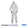 KleenGuard A35 Liquid and Particle Protection Coveralls, Zipper Front, Hooded, Elastic Wrists and Ankles, X-Large, White, 25/Carton (KCC38939) View Product Image