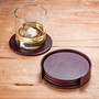 Dacasso Leather Coasters - Set of 4 with Holder - 4 Coaster of 4" Diameter - DACA3045 Product Image 