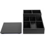 Dacasso Classic Leather Coffee Condiment Organizer - Removable Lid - DACA1028 Product Image 