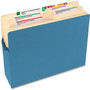 Smead Straight Tab Cut Letter Recycled File Pocket - 8 1/2" x 11" - 1 3/4" Expansion - Top Tab Location - Card Stock - Blue Product Image 