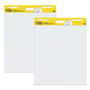 Post-it Easel Pads Super Sticky Vertical-Orientation Self-Stick Easel Pads, Quadrille Rule (1 sq/in), 25 x 30, White, 30 Sheets, 2/Carton View Product Image