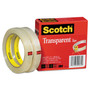 Scotch Transparent Tape, 3" Core, 0.5" x 72 yds, Transparent, 2/Pack (MMM6002P1272) View Product Image