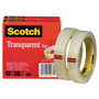 Scotch Transparent Tape, 3" Core, 0.75" x 72 yds, Transparent, 2/Pack View Product Image