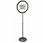 MasterVision Octogonal Floor Sign - 63" Height x 16" Width - Steel, Plastic - Black, White Product Image 