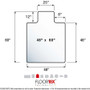 Floortex Polycarbonate Lipped Chair Mat for Carpets up to 1/2" - 48" x 60" - Carpeted Floor, Floor, Home, Office, Carpet - 60" Length x 48" Width x 0.085" Depth x 0.090" Thickness - Lip Size 20" Length x 10" Width - Lipped Product Image 