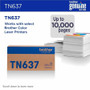 Brother TN637BK Original Ultra High Yield Laser Toner Cartridge - BRTTN637BK Product Image 