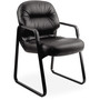 HON Pillow-Soft 2090 Series Guest Arm Chair, Leather Upholstery, 31.25" x 35.75" x 36", Black Seat, Black Back, Black Base (HON2093SR11T) View Product Image