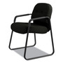 HON Pillow-Soft 2090 Series Guest Arm Chair, Leather Upholstery, 31.25" x 35.75" x 36", Black Seat, Black Back, Black Base View Product Image