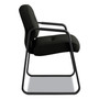 HON Pillow-Soft 2090 Series Guest Arm Chair, Leather Upholstery, 31.25" x 35.75" x 36", Black Seat, Black Back, Black Base View Product Image