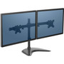 Fellowes Professional Series Freestanding Dual Horizontal Monitor Arm, For 30" Monitors, 35.75" x 11" x 18.25", Black, Supports 17 lb (FEL8043701) View Product Image