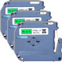 P-touch P-touch Nonlaminated M Series Tape Cartridge - 1/2" Width x 26 1/5 ft Length - Rectangle - Direct Thermal - Black, Green Product Image 