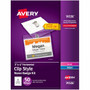Avery Top-Loading Clip-Style Name Badges - Letter - 8 1/2" x 11" - Flexible, Reusable, Durable, Printable, Self-adhesive - White - 9 Sheets Product Image 