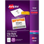 Avery Top-Loading Clip-Style Name Badges - Letter - 8 1/2" x 11" - Flexible, Reusable, Durable, Printable, Self-adhesive - White - 9 Sheets Product Image 