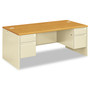 HON 38000 Series Double Pedestal Desk, 72" x 36" x 29.5", Harvest/Putty (HON38180CL) View Product Image
