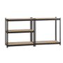 Lorell Iron Horse 2300 lb Capacity Riveted Shelving - 5 Shelf(ves) - 72" Height x 36" Width x 18" Depth - 30% Recycled - Black - Steel, Particleboard Product Image 