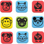 Flipside Student Animal Whiteboard Eraser Set - Assorted - Square - EVA Foam - 2" Width x 2" Height x 2" Length - 12 / Pack Product Image 