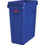 Rubbermaid Commercial Slim Jim Vented Container - 16 gal Capacity - Rectangular - Durable, Vented, Sturdy, Weather Resistant, Handle, Lightweight - 25" Height x 11" Width - Plastic - (RCP1971257CT) Product Image 
