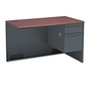 HON 38000 Series Flush Return, Right, 48w x 24d x 29.5h, Mahogany/Charcoal View Product Image