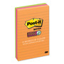 Post-it Notes Super Sticky Pads in Energy Boost Collection Colors, Note Ruled, 4" x 6", 90 Sheets/Pad, 3 Pads/Pack (MMM6603SSUC) View Product Image