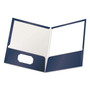Oxford Showfolio Letter Pocket Folder - 8 1/2" x 11" - 100 Sheets Capacity - 2 Pocket(s) - Paperboard - Dark Blue Product Image 