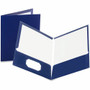 Oxford Showfolio Letter Pocket Folder - 8 1/2" x 11" - 100 Sheets Capacity - 2 Pocket(s) - Paperboard - Dark Blue Product Image 