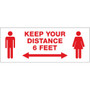 Avery Surface Safe KEEP YOUR DISTANCE Decals - Print/Message "Keep Your Distance" - Rectangular Shape Product Image 
