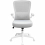 Boss Flip Arm Mesh Back Task Chair - Gray Seat Color - Foam, Fabric Seat Material - Mesh Back Material - White Frame Color - 5-star Base Product Image 