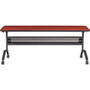 Safco Flip-N-Go Rectangular Training Table - Biltmore Cherry Rectangle Top - Black Base - 150 lb Capacity - 72" Table Top Width x 24" Table Top Depth x 1.20" Table Top Thickness - 29" Height - Training Room - SAFLF2472TSLCRM Product Image 