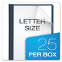 Oxford Clear Front Standard Grade Report Cover, Three-Prong Fastener, 0.5" Capacity, 8.5 x 11,  Clear/Dark Blue, 25/Box View Product Image