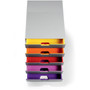 DURABLE VARICOLOR 5 - 5 Drawer(s) - 11" Height x 11.50" Width x 14" Depth - Label Holder, Stackable, Non-slip Feet - Gray - Acrylonitrile Butadiene Styrene (ABS) Product Image 