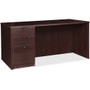 Lorell Prominence 2.0 Left-Pedestal Desk - 1" Thickness Top, 29" Height x 72" Width x 36" Depth - Total Drawer(s): 3 - Single Pedestal on Left Side - Band Edge - LLRPD3672LSPES Product Image 