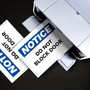 Avery NOTICE Header Self-Adhesive Outdoor Sign - Waterproof - NOTICE - 7" Width x 10" Length - Permanent Adhesive - Rectangle - Laser - AVE61555 Product Image 
