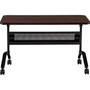 Safco Flip-N-Go Rectangular Training Table - Mocha Rectangle Top - Black Base - 150 lb Capacity - 48" Table Top Width x 24" Table Top Depth x 1.20" Table Top Thickness - 29" Height - Training Room - SAFLF2448TSLDCM Product Image 