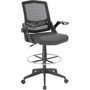 Boss Black Flip Arm Mesh Drafting Stool - Black Seat Color - Black Back Color - BOPB16223BK Product Image 