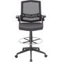 Boss Black Flip Arm Mesh Drafting Stool - Black Seat Color - Black Back Color - BOPB16223BK Product Image 