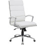 Boss Executive CaressoftPlus Chair with Metal Chrome Finish - White Seat Color - Vinyl Seat Material - White Back Color - Vinyl Back Material - BOPB9471WT Product Image 