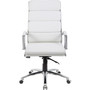 Boss Executive CaressoftPlus Chair with Metal Chrome Finish - White Seat Color - Vinyl Seat Material - White Back Color - Vinyl Back Material - BOPB9471WT Product Image 