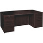 Lorell Prominence 2.0 Bowfront Double-Pedestal Desk - 1" Thickness Top, 29" Height x 72" Width x 42" Depth - Total Drawer(s): 5 - Double Pedestal - Band Edge - LLRPD4272DPES Product Image 