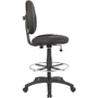 Boss Stand Up Fabric Drafting Stool with Foot Rest, Black - Black Seat Color - Crepe Fabric Seat Material - Black Back Color - BOPB1690BK Product Image 