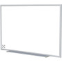 Ghent Hygienic Porcelain Whiteboard with Aluminum Frame - 60" (5 ft) Width x 48" (4 ft) Height - White Porcelain Steel Surface - GHEM4454 Product Image 