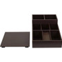 Dacasso Leather Coffee Condiment Organizer - Removable Lid - DACA3428 Product Image 