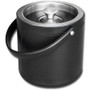 Dacasso Leather 3-Piece Ice Bucket Set - Leather, Stainless Steel Body - DACD1049 Product Image 